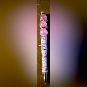Pink and White Decorative Pen